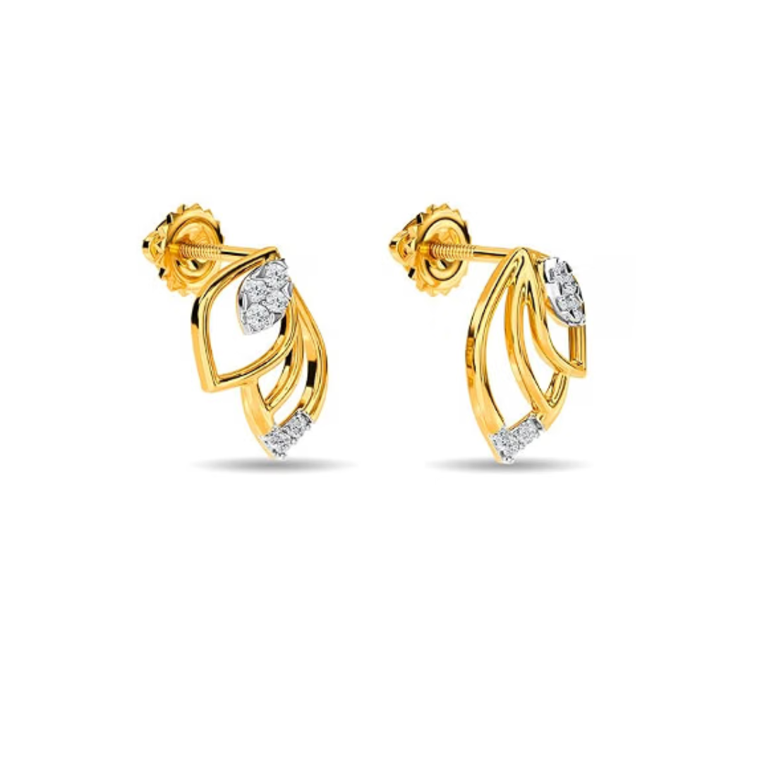 Pure Gold and Diamond Drop Earrings For Women | High Selling Product - Image 2