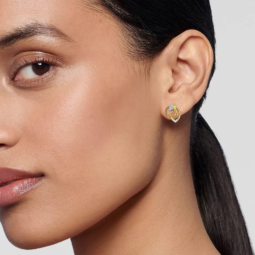 Pure Gold and Diamond Drop Earrings For Women | High Selling Product - Image 3